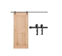 VEVOR Kit Quincaillerie de Porte Grange Coulissante Simple, 300 cm, Rail Durable et Rouleau I, Charge 150 kg, pour Portes 1524 mm de Largeur et 34,92-44,45 mm d'Épaisseur, Noir, Portes Non Incluses