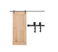 VEVOR Kit Quincaillerie de Porte Grange Coulissante Simple, 300 cm, Rail Durable et Rouleau J, Charge 150 kg, pour Portes 1524 mm de Largeur et 34,92-44,45 mm d'Épaisseur, Noir, Portes Non Incluses