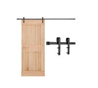 VEVOR Kit Quincaillerie de Porte Grange Coulissante Simple, 300 cm, Rail Durable et Rouleau J, Charge 150 kg, pour Portes 1524 mm de Largeur et 34,92-44,45 mm d'Épaisseur, Noir, Portes Non Incluses