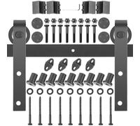 VEVOR Kit Quincaillerie Porte Double 366 cm Quincaillerie Porte Suspendue 150 kg Rail Porte Coulissante Acier Carbone 4 Cintres 6x4x30 cm d'épaisseur