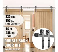 VEVOR Kit Quincaillerie Porte Double Suspendue Grange 488cm 150kg Acier Carbone