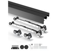 VEVOR Kit quincaillerie pour porte coulissante 2438 mm, kit rail pour porte de placard coulissante robuste en alliage d'alu avec poignées à doigts, pour système 2 portes, pour épaisseur porte 35-45 mm