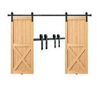 VEVOR Kit quincaillerie porte coulissante 244 cm double 1,12–1,32 m ép. 32–45 mm 150 kg forme J