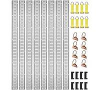 VEVOR Kit Rails d'Arrimage Universel E-Track 152,4cm pour Transporter Cargaison 24PCS Argent