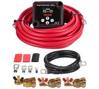 VEVOR Kit Relais Sensible à la Tension 12 V 140 A 6 m 13.3 mm² (6 AWG) Isolateur de Batterie Double Intelligent VSR Manuel Automatique Compatible Batteries Lithium-ion pour Voiture Camion Camping-car