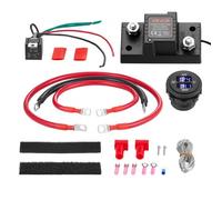 VEVOR Kit Relais Sensible à la Tension 12 V 80 A 0,6 m 13.3 mm² (6 AWG) Isolateur de Batterie Double Intelligent VSR Manuel Automatique avec Voltmètre, Écran LCD, pour Batteries Plomb-acide pour UTV V