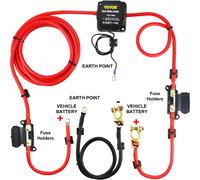 VEVOR Kit de Relais Sensible à la Tension 12 V 140 A Kit d'Isolateur de Batterie Double, Relais de Batterie Charge Divisé Universel Étanche avec Câble de Batterie de 6 m pour VTT UTV Camions Camping