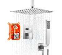 VEVOR Kit Robinet de Douche avec Douchette de Tête Carrée 30,5 cm et à Main