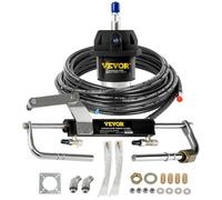 VEVOR Kit système direction hydraulique hors-bord, 90 CV, avec pompe à barre, cylindre de verrouillage bidirectionnel et tuyau de direction hydraulique marin pour bateaux monomoteurs à station unique