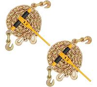 VEVOR Kit Tendeur à Cliquet pour Chaîne d'Arrimage 10-12,7 mm avec Chaîne G80 10 mm x 304,8 cm, Charge de Travail Sécurisée 4172 kg, Lot de 2, Crochets de Préhension, pour Camion, Transport, Remorque