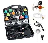 VEVOR Kit Testeur de Pression du Système de Refroidissement Automobile 28PCs, Kit de Recharge sous Vide de Radiateur avec 4 Adaptateurs, Pompe de Pression et Remplisseur en Alliage d'Aluminium