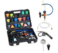 VEVOR Kit Testeur de Pression du Système de Refroidissement Automobile 31PCs, Kit de Recharge sous Vide de Radiateur avec 3 Adaptateurs Métalliques, Pompe de Pression, Remplissage en Alu-Plastique
