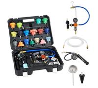 VEVOR Kit Testeur de Pression du Système de Refroidissement Automobile 47PCs, Kit de Recharge sous Vide de Radiateur avec 3 Adaptateurs Métalliques, Pompe de Pression, Remplissage en Alu-Plastique