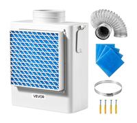 VEVOR Kit Ventilation de Sèche-linge 3 en 1 avec Tuyau d'Échappement 1,5 m Compatible Orifice 99 mm, Convient Diverses Sécheuses Intérieures, pour Appartements, Camping-cars, Réservoir Eau Non Inclus