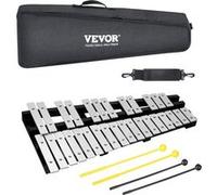 VEVOR Kit Xylophone Glockenspiel 30 Notes Avec Maillets Baguettes Sac Transport Adultes Argent et Noir