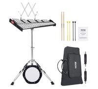 VEVOR Kit Xylophone Glockenspiel 32 Notes, Instrument de Percussion Professionnel avec Maillets, Baguettes, Tapis d'Entraînement 203 mm, Support Réglable, Sac de Transport, pour Étudiants, Adultes