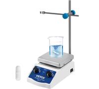 VEVOR Laboratoire Agitateur Magnétique SH-2 220V, Mélangeur d'agitateur magnétique 2000ML, avec barre d'agitation de plaque chauffante 12x12cm et support