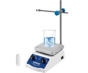 VEVOR Laboratoire Agitateur Magnétique SH-2 220V, Mélangeur d'agitateur magnétique 2000ML, avec barre d'agitation de plaque chauffante 12x12cm et support