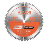 VEVOR Lame de scie circulaire Ø 254 mm, lame de coupe pour scie circulaire, 80 dents alliage, arbre 15,875 mm, finition soignée, avec évents de chauffage antibruit, pour couper aluminium, acier, métal