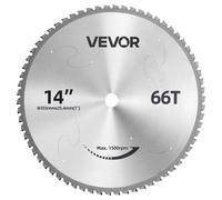 VEVOR Lame de Scie Circulaire Ø 355,6 mm, 66 Dents avec Pastilles en Cermet, Disque à Tronçonner Compatible avec Scies à Tronçonner, Découpe à Froid pour Métal, 4000 Coupes, Coupe Nette sans Bavures