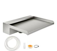 VEVOR Lame d'Eau PisCône Acier Inoxydable Fontaine Chute d'Eau 30 cm Cascade Fontaine Rectangulaire Lame Cascade avec Connecteur Tuyau Collier de Serrage Bande PTFE Lame d'Eau Bassin pour étang Jardin
