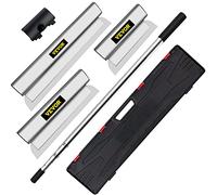 VEVOR Lame d'Écumage Lame à Lisser 25/60/80 cm Kit Lame de Spatule pour Cloisons Sèches, Couteau à Mastic avec Poignée d'Extension Ergonomique Outil de Plâtrage Mur pour Enduire Lisser Plâtre de Gypse