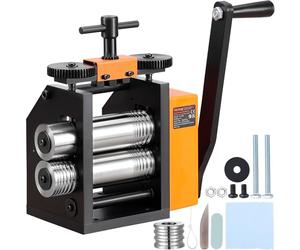 VEVOR Laminoir à bijoux, 76 mm, rapport de vitesse 1 : 2, moulin à laminer multifonction 3 en 1, épaisseur de pression de 0,1 à 7 mm pour la fabrication de bijoux en métal, motif demi-cercle