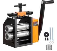 VEVOR Laminoir de Bijoutier, Largeur 75 mm, Épaisseur 0,03-6,5 mm Réglable, Acier, Noir, 360 x 140 x 295 mm