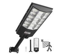 VEVOR Lampadaire Solaire Extérieur 12000 W Projecteur LED Solaire 900000 lm pour Allée Parking Cour, avec Détecteur de Mouvement, Télécommande, Éclairage du Crépuscule à l'Aube, Étanche IP65, Lot de 1