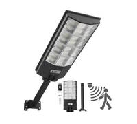 VEVOR Lampadaire Solaire Extérieur 8000 W Projecteur LED Solaire 450000 lm pour Parking Jardin Cour, avec Détecteur de Mouvement, Télécommande, Éclairage du Crépuscule à l'Aube, Étanche IP65, Lot de 1