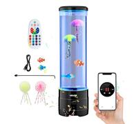 VEVOR Lampe à Bulles à Poissons Méduses Flottants, 382 mm, 16 Effets de Lumières Changeantes de Couleur, Haut-parleur Bluetooth, Lampe Ambiance, pour Chambre à Coucher, Salon, Décoration Intérieure