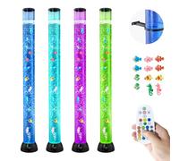 VEVOR Lampe à Bulles avec 10 Poissons Flottants, 1,2 m, 16 Effets Lumières Changeantes de Couleur, Télécommande, Lumière Apaisante, Lampe Ambiance pour Chambre à Coucher, Salon, Décoration Intérieure