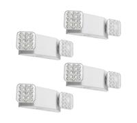 VEVOR Lampe de Secours LED Lot de 4 Éclairage de Sécurité avec Batterie pour Sorties de Secours, Entreprises, Bureaux, 3 W, 120-277 V CA, Deux Têtes Carrées Réglables, Autonomie de 90 Minutes, Blanc