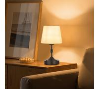 VEVOR Lampe de table sans fil, batterie rechargeable intégrée 5200 mAh, petite lampe de bureau, 3 niveaux de luminosité, abat-jour en tissu, température de couleur 2700-3000 K, pour chambre, bar, noir