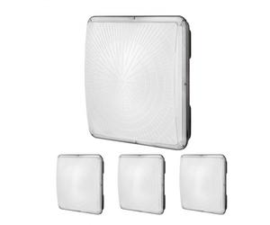 VEVOR Lampes LED d'atelier, lot de 4, plafonniers de garage 150 W 16500 lm 5000 K, 31,5x31,5 cm, montage surface, éclairage de plafond IP65 pour station essence, entrepôt, usine industrielle, magasin
