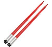 VEVOR Lance à foin, 125 cm, 2PCS lances à balles de foin carrée, pointe à balle fixation rapide, grande charge, fourches à balle revêtement rouge, écrou hexagonal manchon pour tracteurs, chargeurs