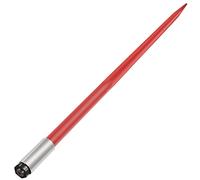 VEVOR Lance à foin, 125 cm, lance à balles de foin carrée, pointe à balle fixation rapide, capacité 2041 kg, fourches à balle revêtement rouge, écrou hexagonal manchon pour seaux, tracteurs, chargeurs