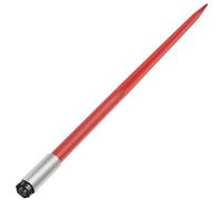 VEVOR Lance à foin, 125 cm, lance à balles de foin carrée, pointe à balle fixation rapide, capacité 2041 kg, fourches à balle revêtement rouge, écrou hexagonal manchon pour seaux, tracteurs, chargeurs