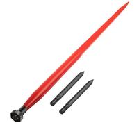 VEVOR Lance à foin, 125 cm, pique de botte de foin, capacité de 1360 kg, pointe à balle à fixation rapide, carrée de 4,5 cm de large, fourche à balle à revêtement rouge, avec 2 lances stabilisatrices