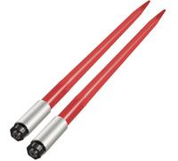Paire de lances à balles de foin de 39 po, capacité de 3 000 lb, 1 3/4 po de large avec écrou et manchon