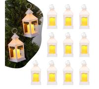 VEVOR Lanterne Bougie Électrique, Lot de 12, Lanterne Décorative Extérieur LED Vintage sans Flamme à Suspendre, pour Décoration d'Halloween, Noël, Mariage, Fêtes, Centre de Table, Intérieur, Blanc