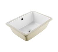 VEVOR Lavabo de salle de bain sous plan, 400 x 305 mm, vasque rectangulaire en céramique blanche avec trou de trop-plein, évier moderne à encastrer sous le comptoir, pour petit espace, maison et hôtel