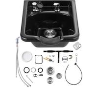 VEVOR Lavabo mobile en plastique ABS pour coiffeur - Dimensions : 47 x 4 x 6 x 25 cm - Évier noir - Répandu dans le salon de beauté ou la salle de bain, à la maison ou dans la salle de bain