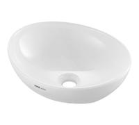 VEVOR Lavabo ovale, 409 x 341 mm, vasque à poser en céramique blanche au-dessus du comptoir, évier de style moderne, lumineux et élégant, bien emballé pour salle de bain, hôtel, toilettes, camping-car