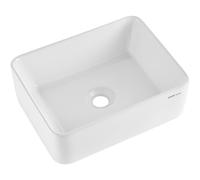 VEVOR Lavabo rectangulaire, 406 x 305 mm, vasque à poser en céramique blanche au-dessus du comptoir, style moderne, lumineux et élégant, bien emballé pour salle de bain, hôtel, toilettes, camping-car