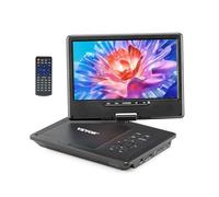 VEVOR Lecteur DVD Portable, écran HD pivotant de 228 mm, avec Chargeur de Voiture, Batterie Rechargeable intégrée de 4 Heures, Deux Haut-parleurs, synchronisation TV/USB/Carte SD/CD/DVD, pour Voiture