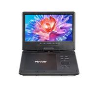 VEVOR Lecteur DVD Portable, écran HD pivotant de 228 mm, avec Chargeur de Voiture, Batterie Rechargeable intégrée de 4 Heures, Deux Haut-parleurs, synchronisation TV/USB/Carte SD/CD/DVD, pour Voiture