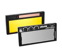 VEVOR Lentille de Soudage Auto-obscurcissante 108 x 51 mm, Teinte Réglable 5-13, Verre de Couleur Réelle avec 2 Capteurs d'Arc, Compatible avec Plupart des Casques de Soudage pour TIG, MIG, ARC, MMA