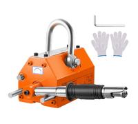VEVOR Levage Magnétique 300 kg Aimant de Levage Permanent en Néodyme N42 Porteur Magnétique 156x91x98 mm avec Crochet Chromé Facteur de Sécurité 2,5 Outil pour Manutention Tôle Matériels Magnétiques