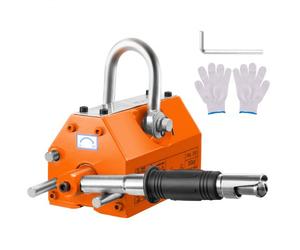 VEVOR Levage Magnétique 300 kg Aimant de Levage Permanent en Néodyme N42 Porteur Magnétique 156x91x98 mm avec Crochet Chromé Facteur de Sécurité 2,5 Outil pour Manutention Tôle Matériels Magnétiques